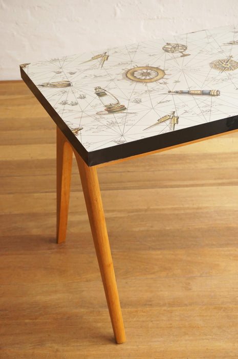 French 1950s Formica Desk- 'Nautical'