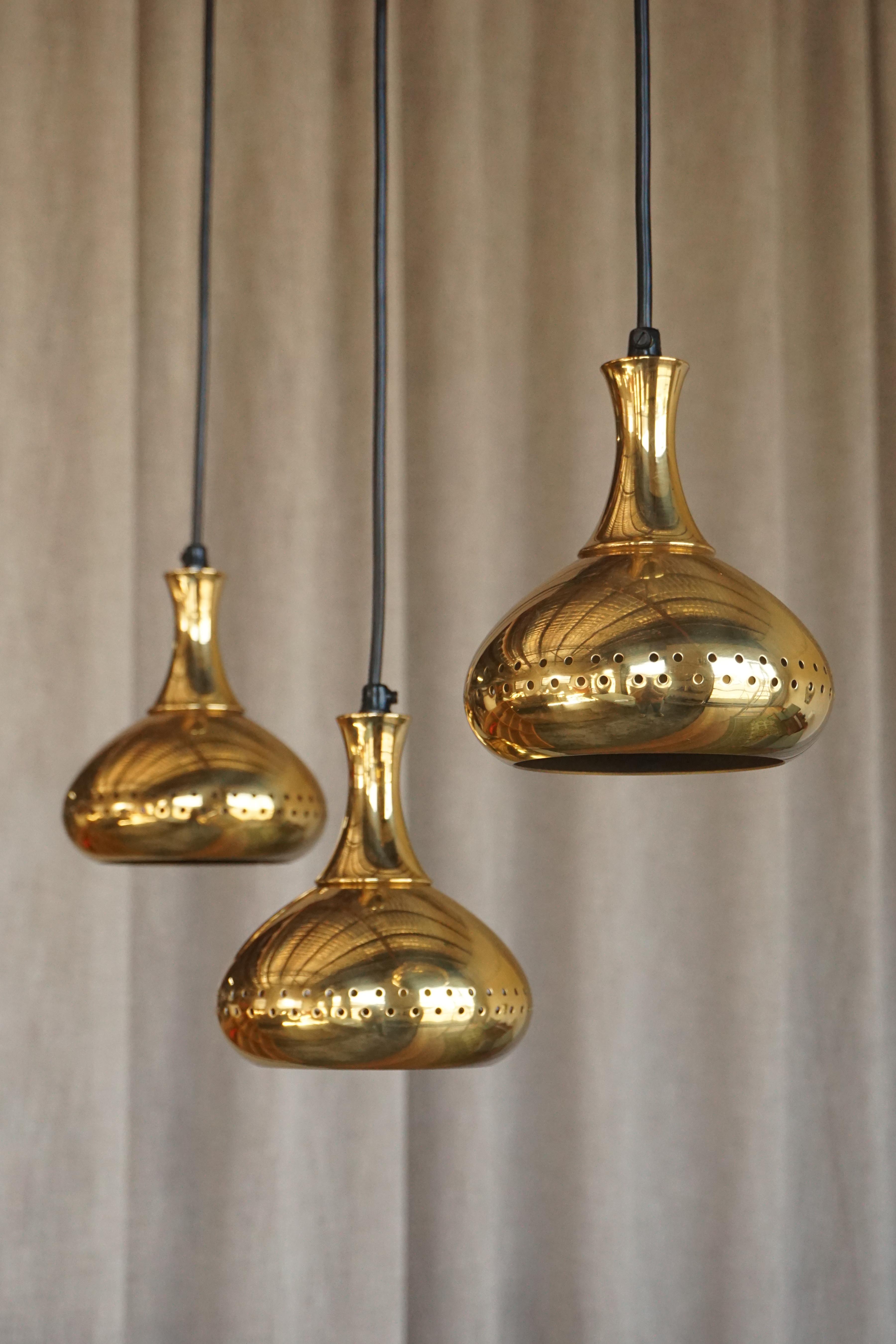 Danish Brass Pendants- Trio