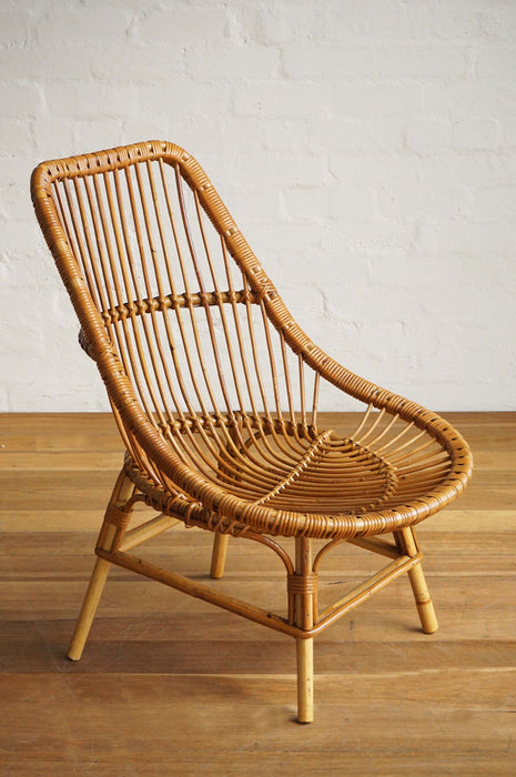 Pair- French Cane Lounge Chairs