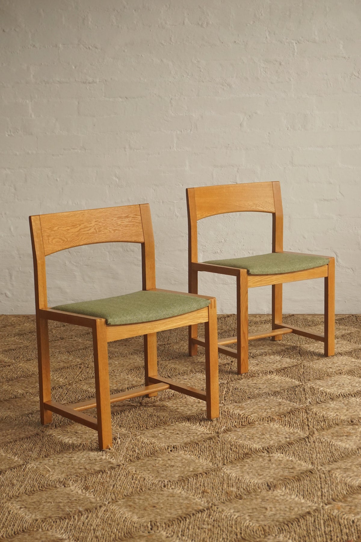 Oak Dining Chairs-Pair