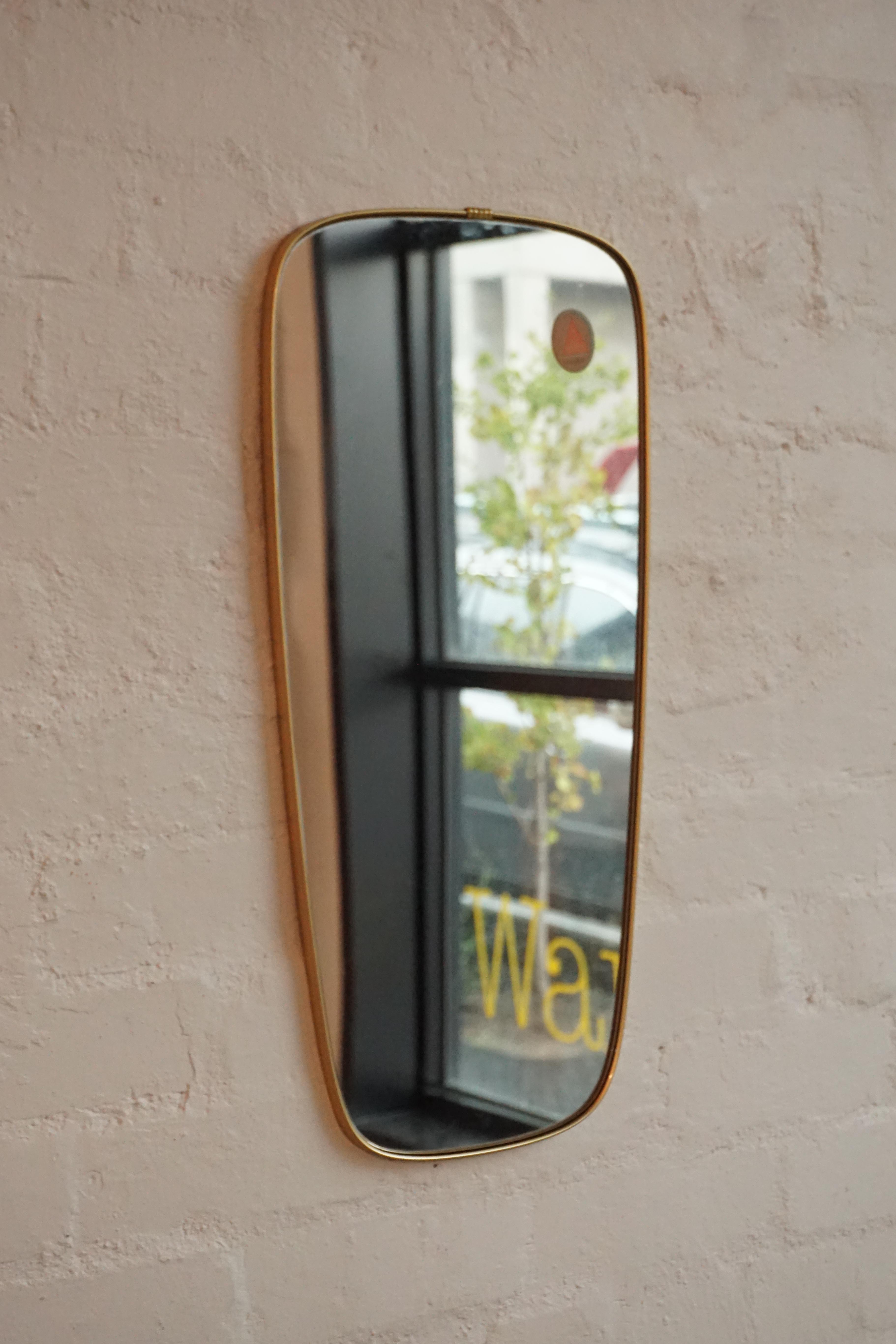 1950s Brass Mirror