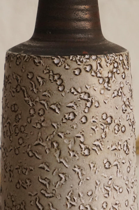 Danish Handmade Ceramic Lamp- Brown and White Glaze