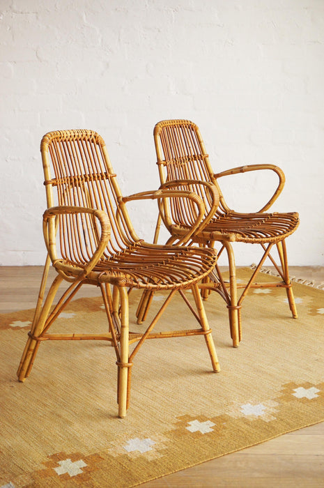 Pair of Cane Dining Chairs