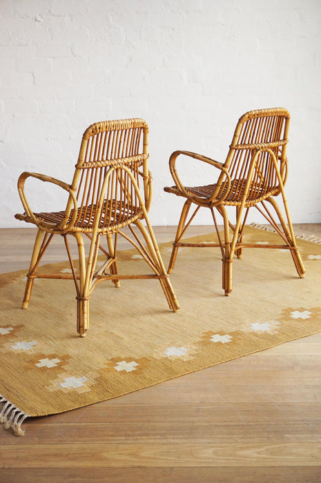 Pair of Cane Dining Chairs