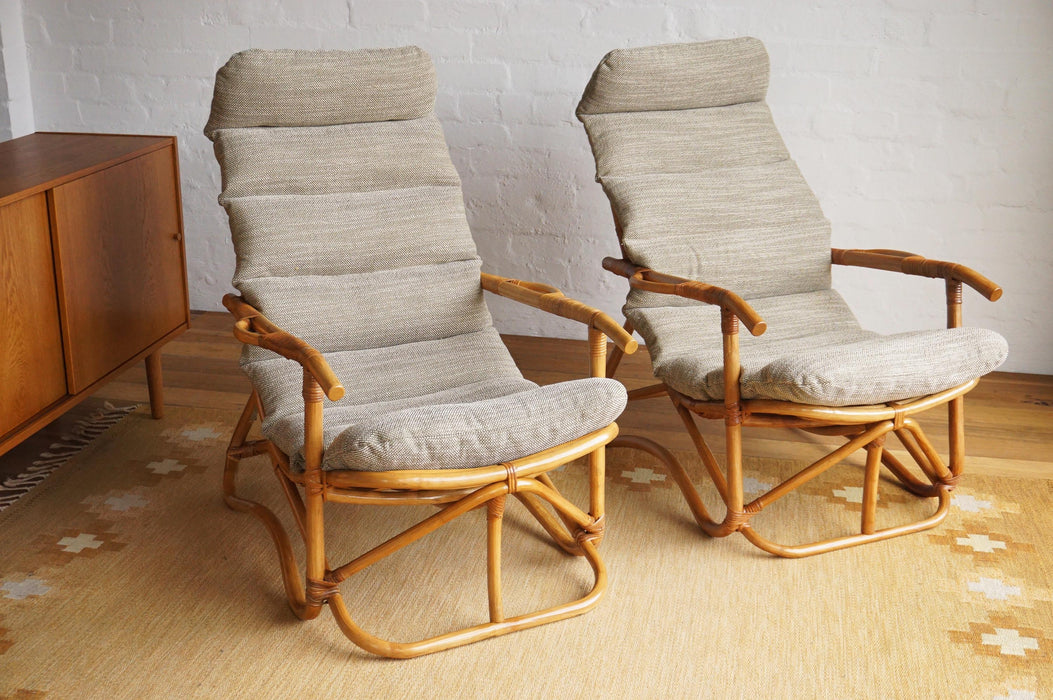 Pair of Bamboo Lounge Chairs