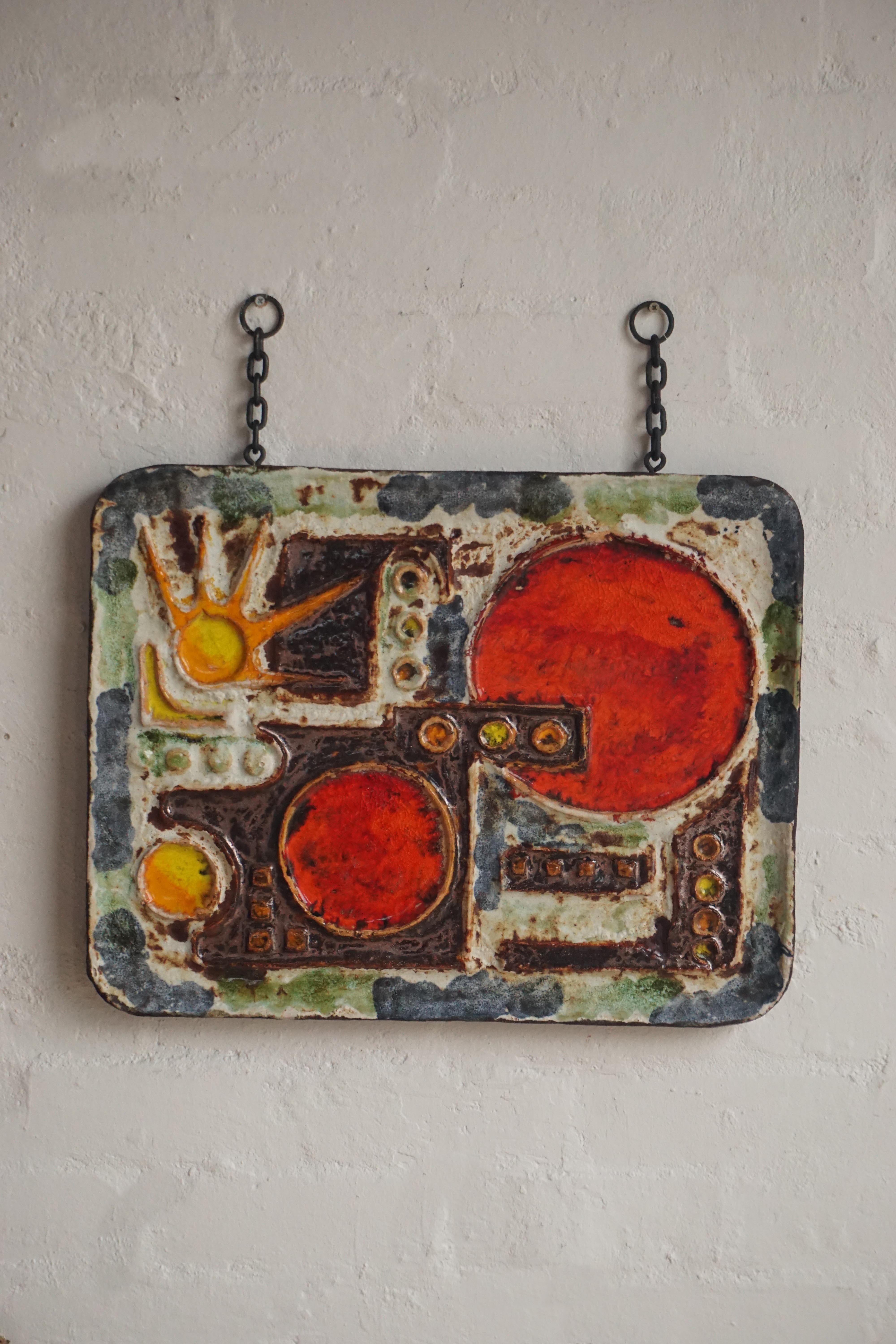 Large Abstract Ceramic Plaque