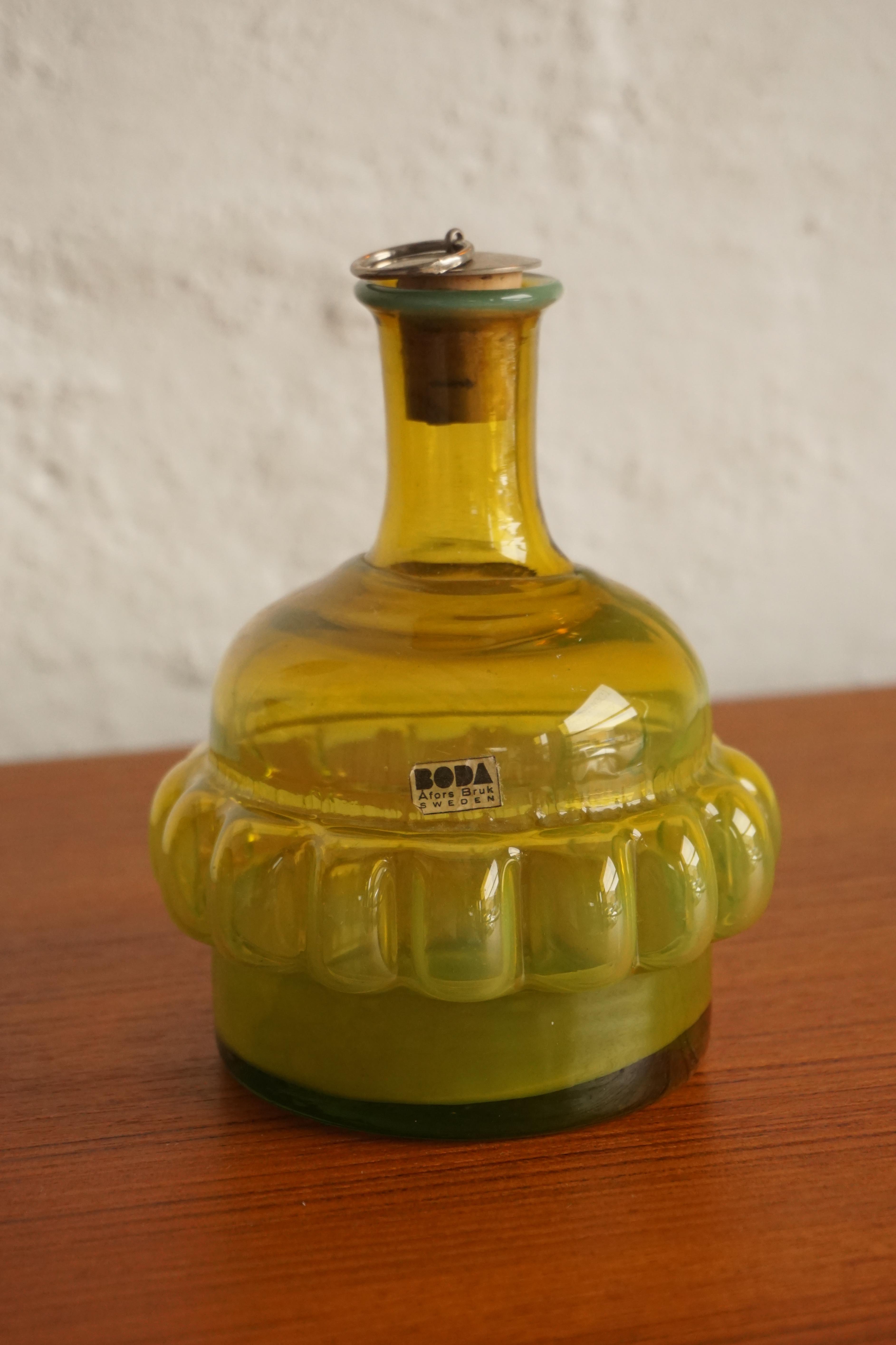 Boda Cadmium Glass Bottle by Bertil Vallien