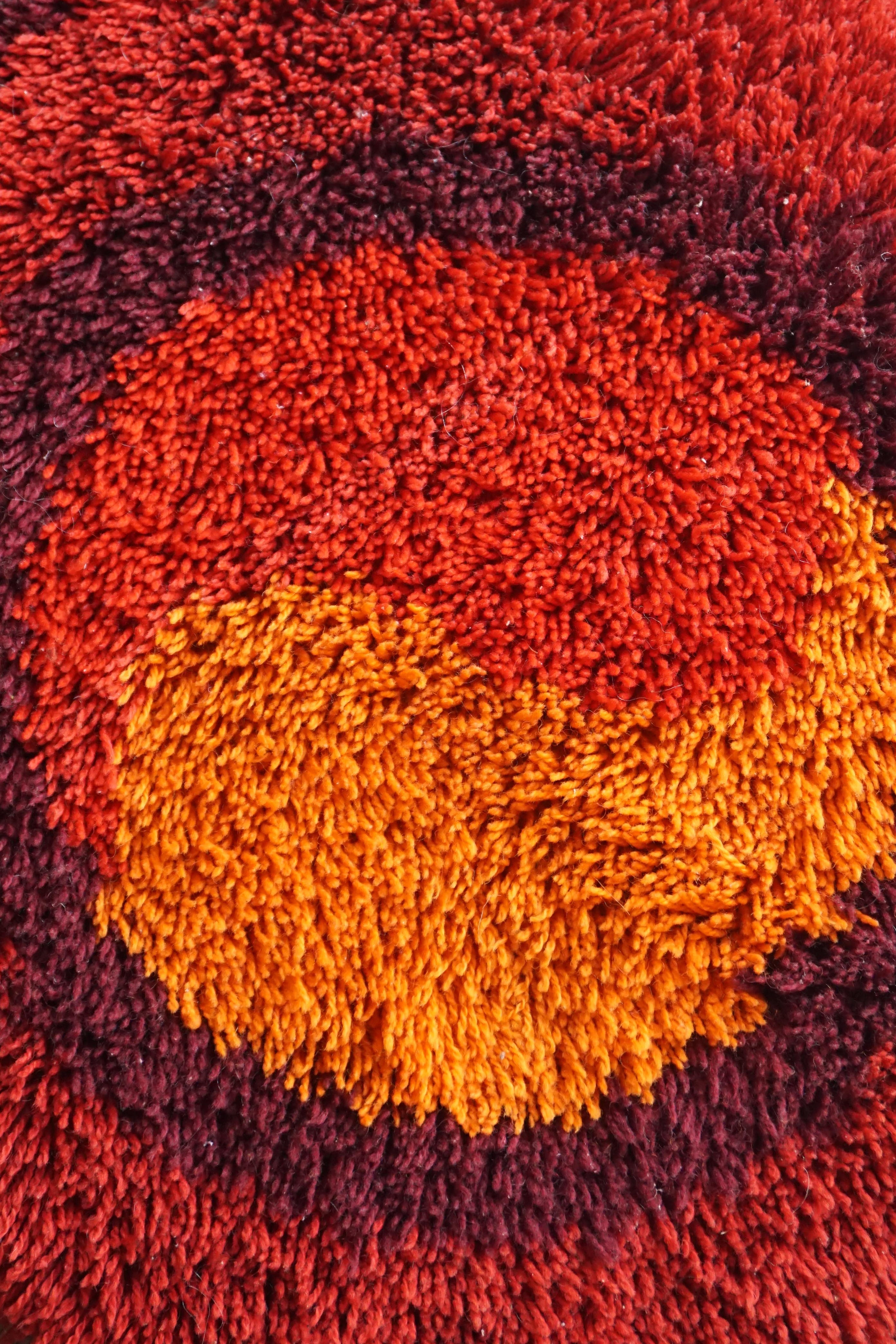 Rya Shag Pile Rug- Red