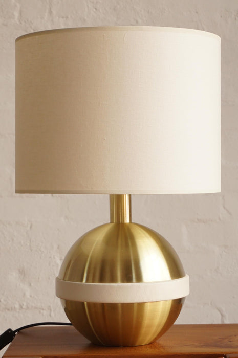 Italian Brass & Leather Lamp