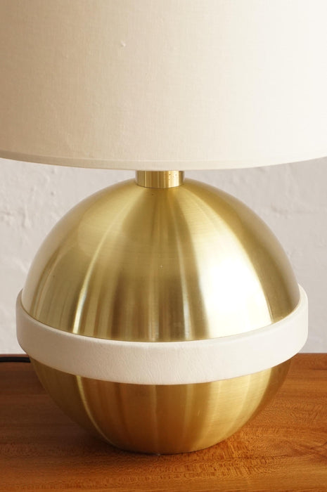 Italian Brass & Leather Lamp