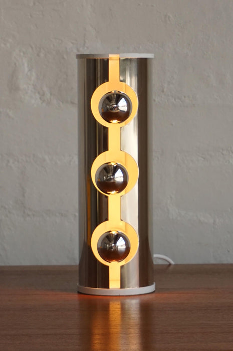 Italian Chrome Table Lamp- Three Globe