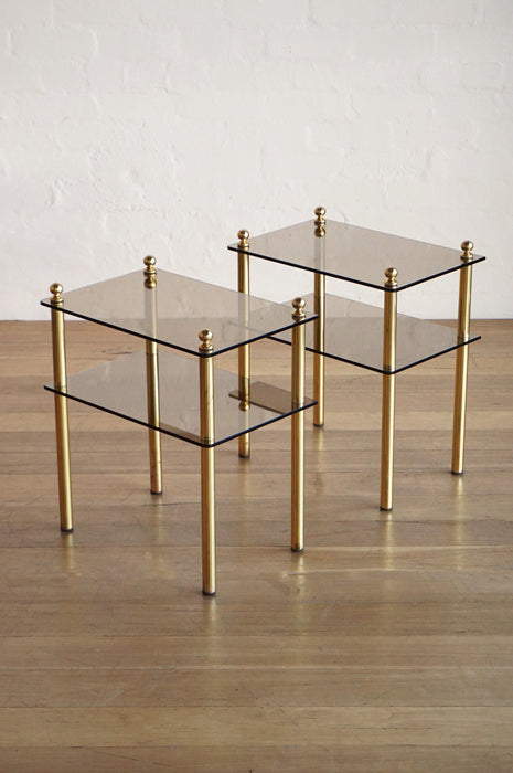 Pair of Italian Brass Side Tables