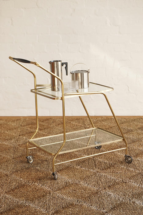 Polished Brass Bar Cart