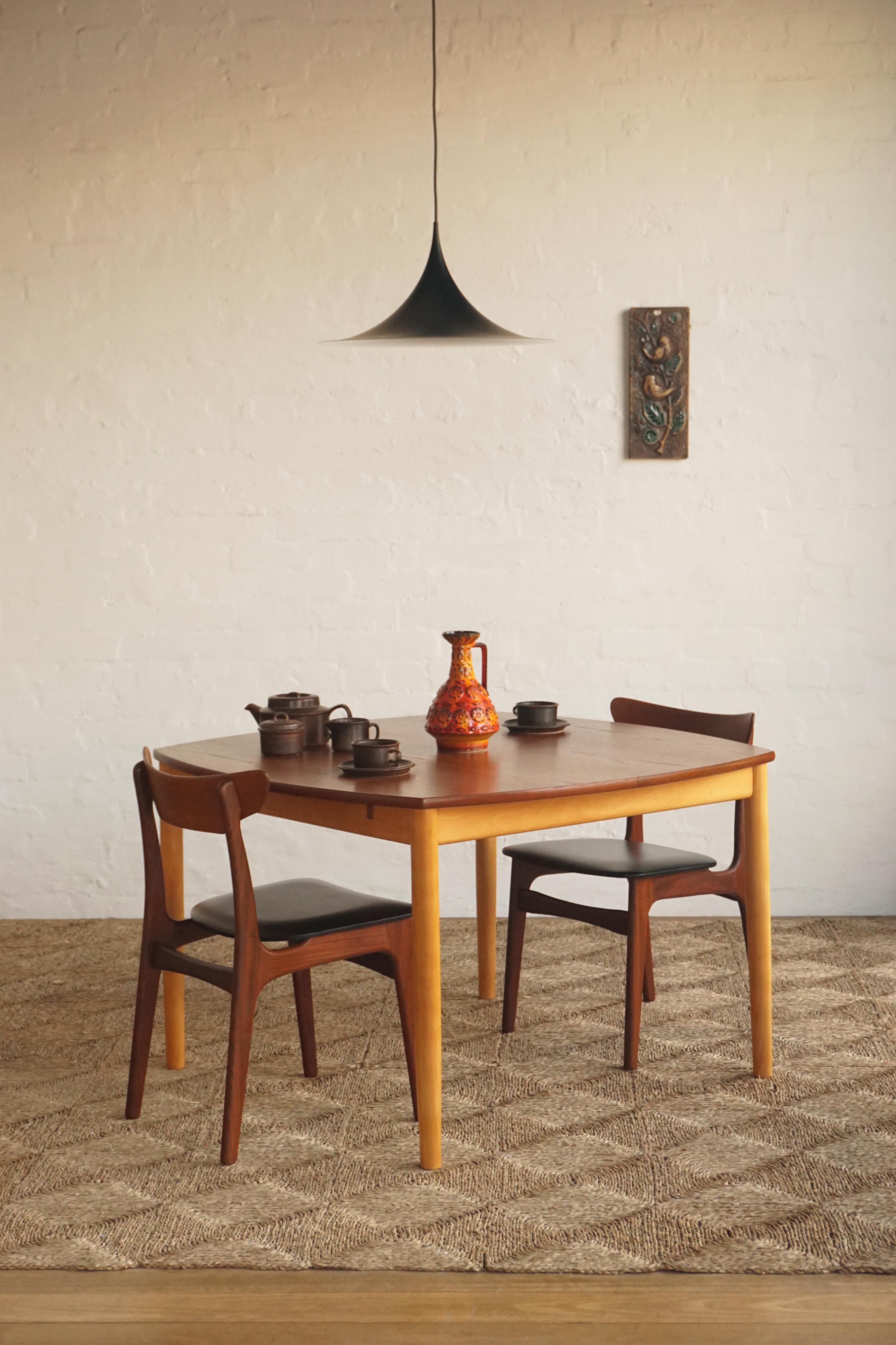 Extendable Teak & Beech Dining Table
