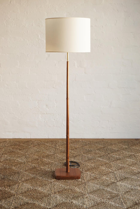 Teak & Brass Floor Lamp