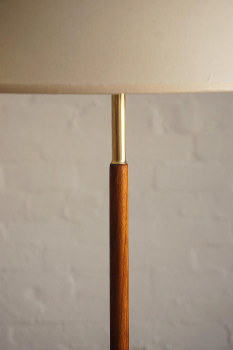 Teak & Brass Floor Lamp