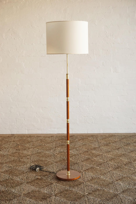 Teak & Brass Floor Lamp