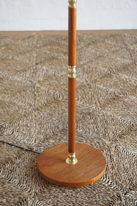 Teak & Brass Floor Lamp