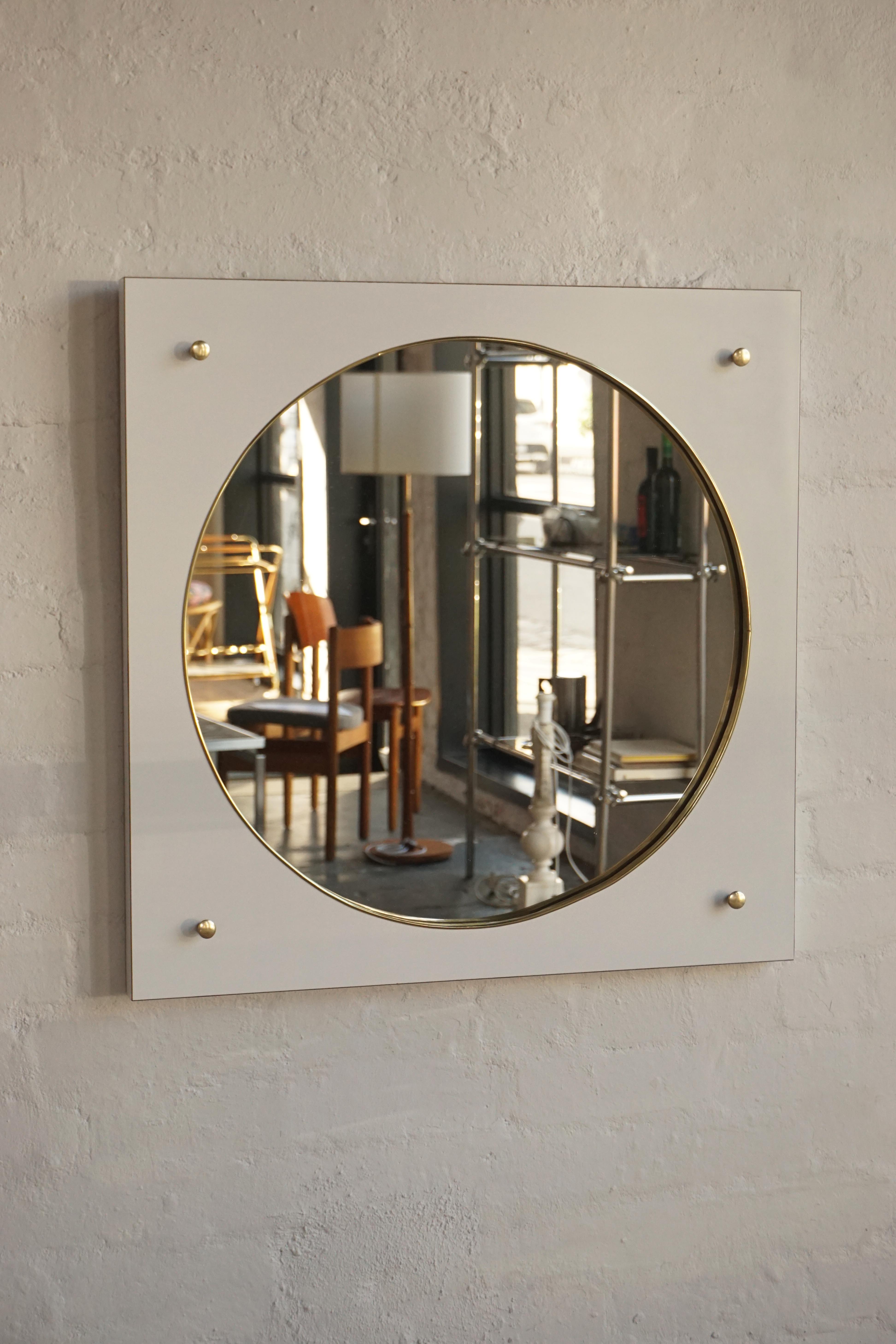 Italian Formica & Brass Mirror