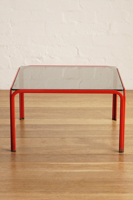 Italian Red Lacquered Coffee Table