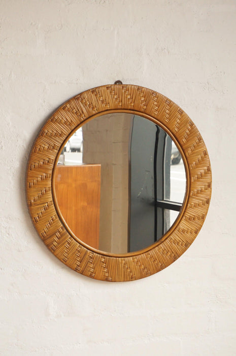 Woven Split Cane Mirror