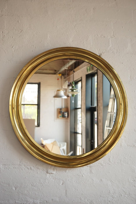 Italian 1970s Brass Mirror