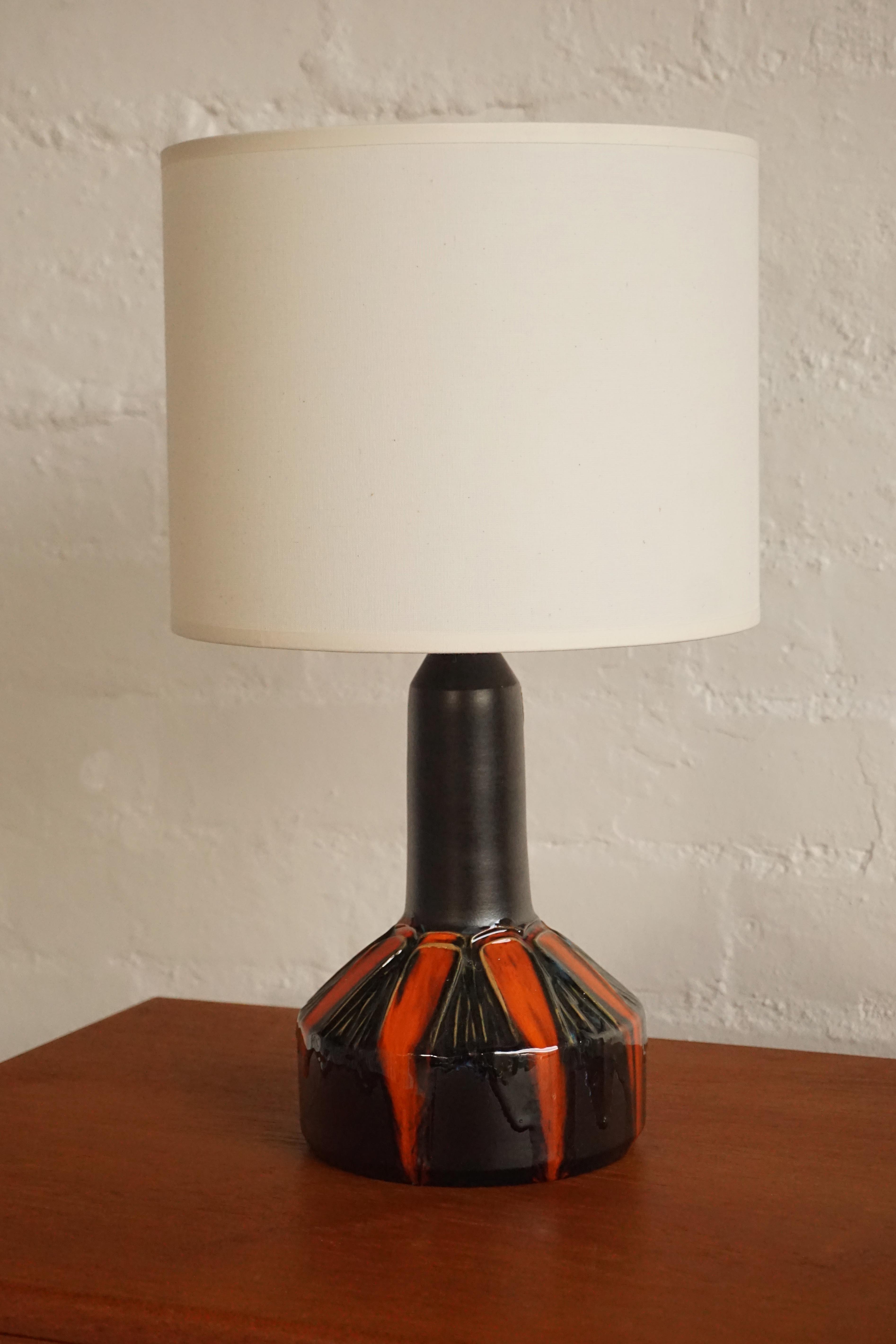 Orange Glaze Ceramic Lamp