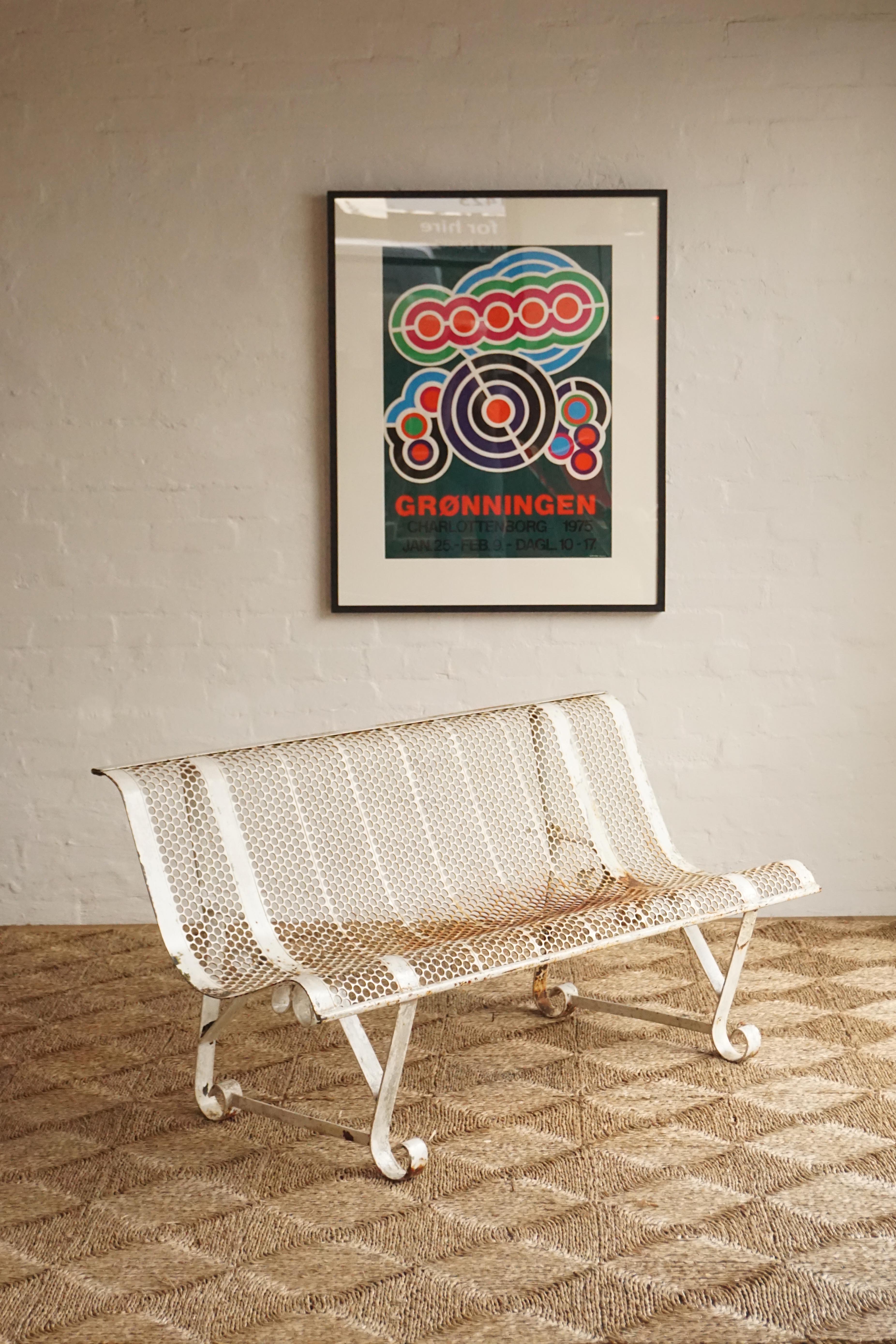 Vintage French Garden Bench- White