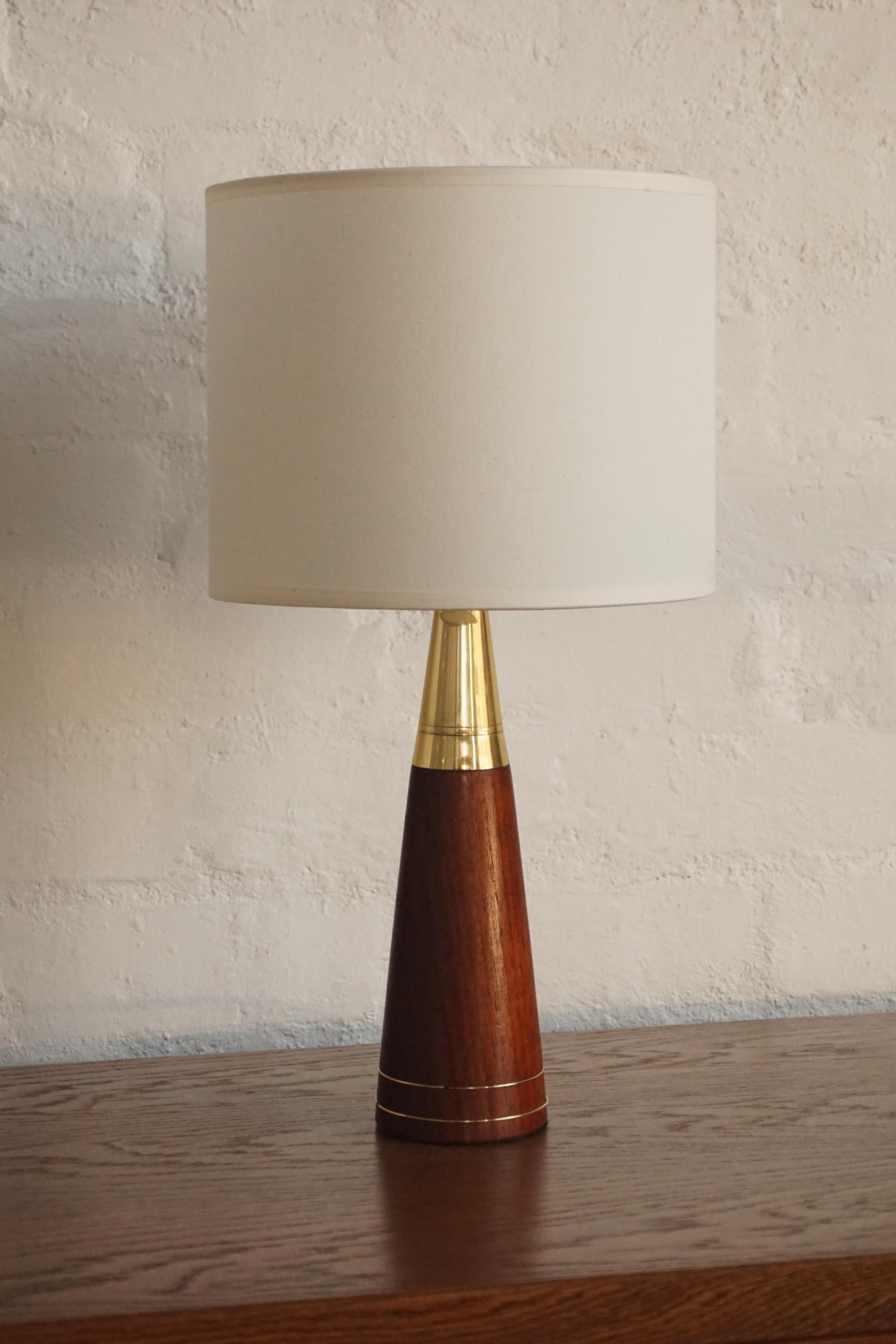 Teak & Brass Table Lamp