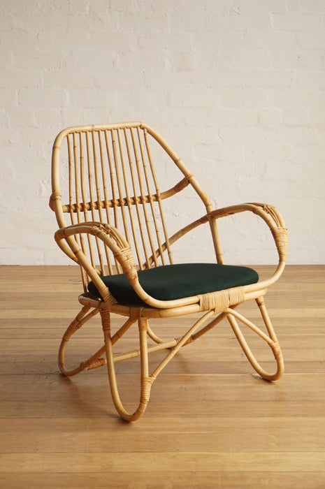 Pair of Danish Cane Lounge Chairs