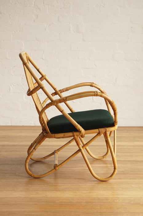 Pair of Danish Cane Lounge Chairs