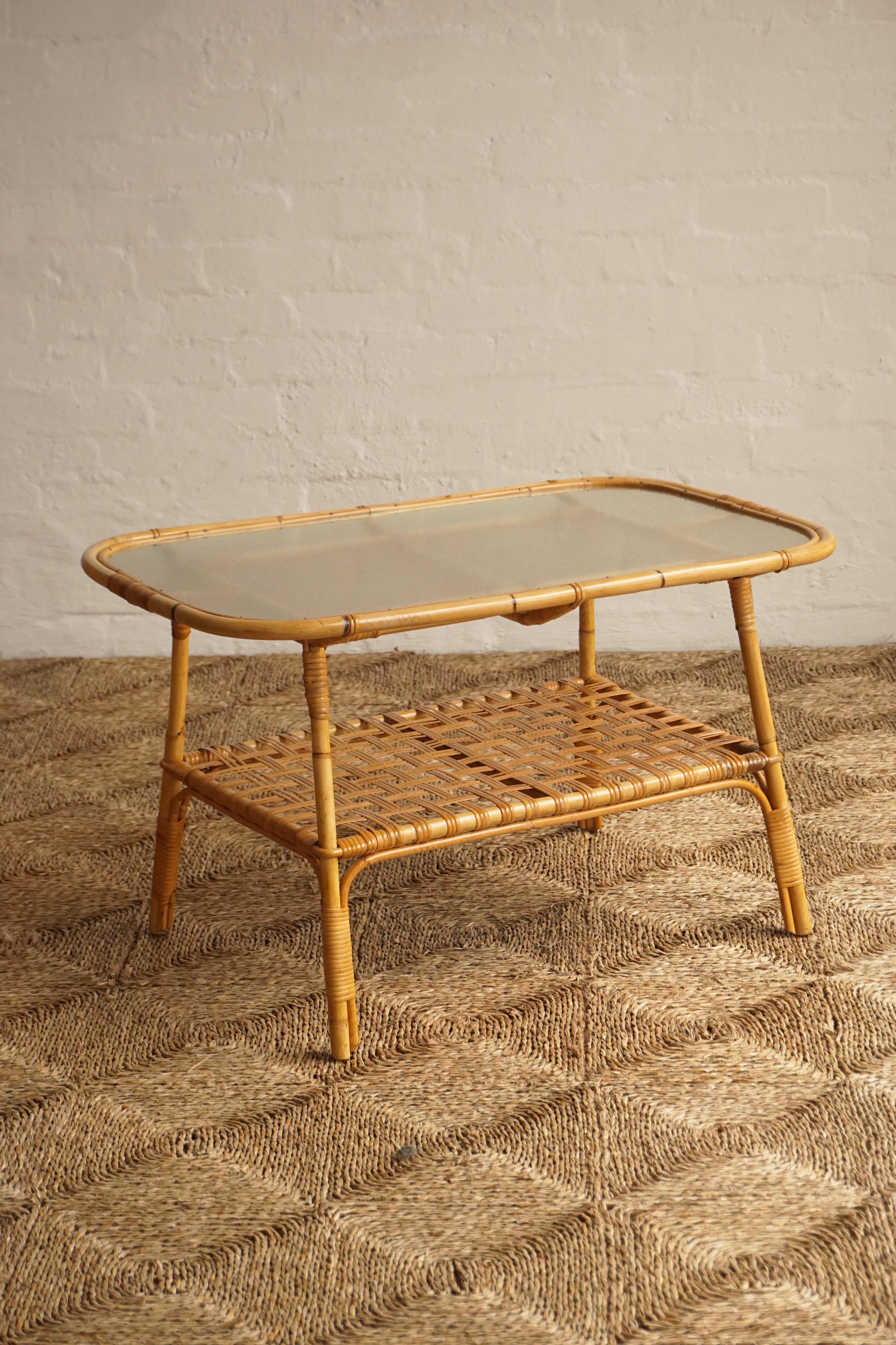 Bamboo & Glass Coffee Table
