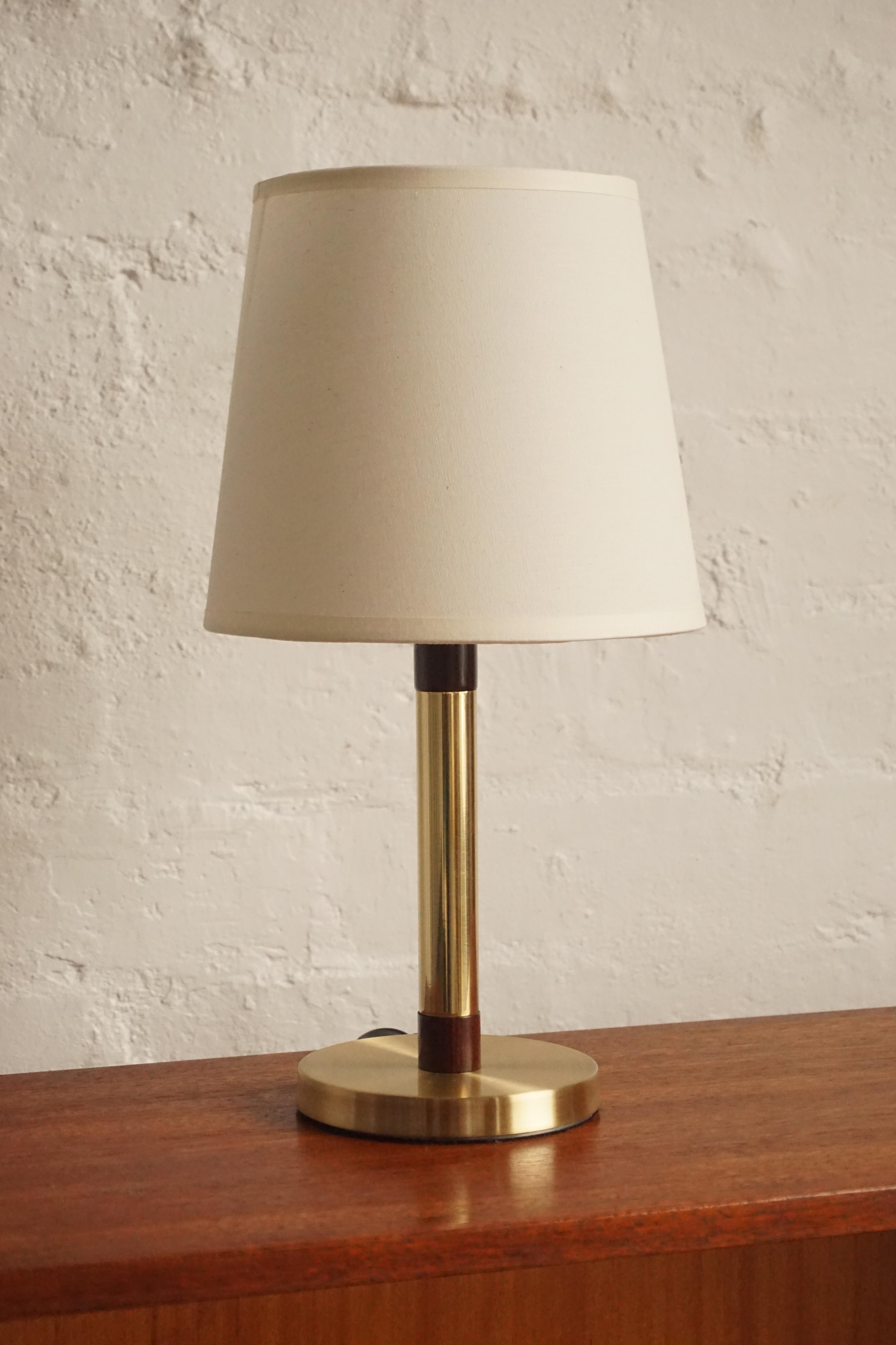 Brass & Rosewood Table Lamp