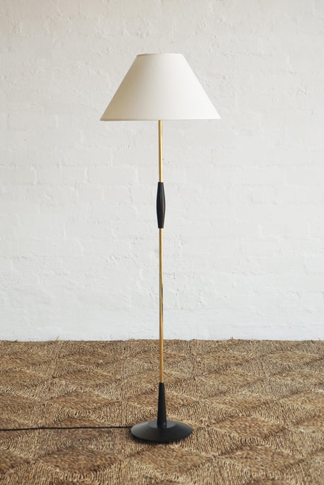 Swedish Black & Brass Standard Lamp