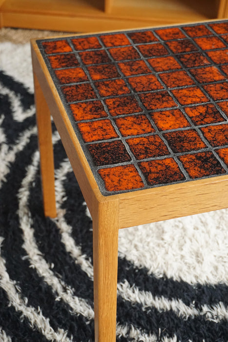 Tiled Oak Side Table