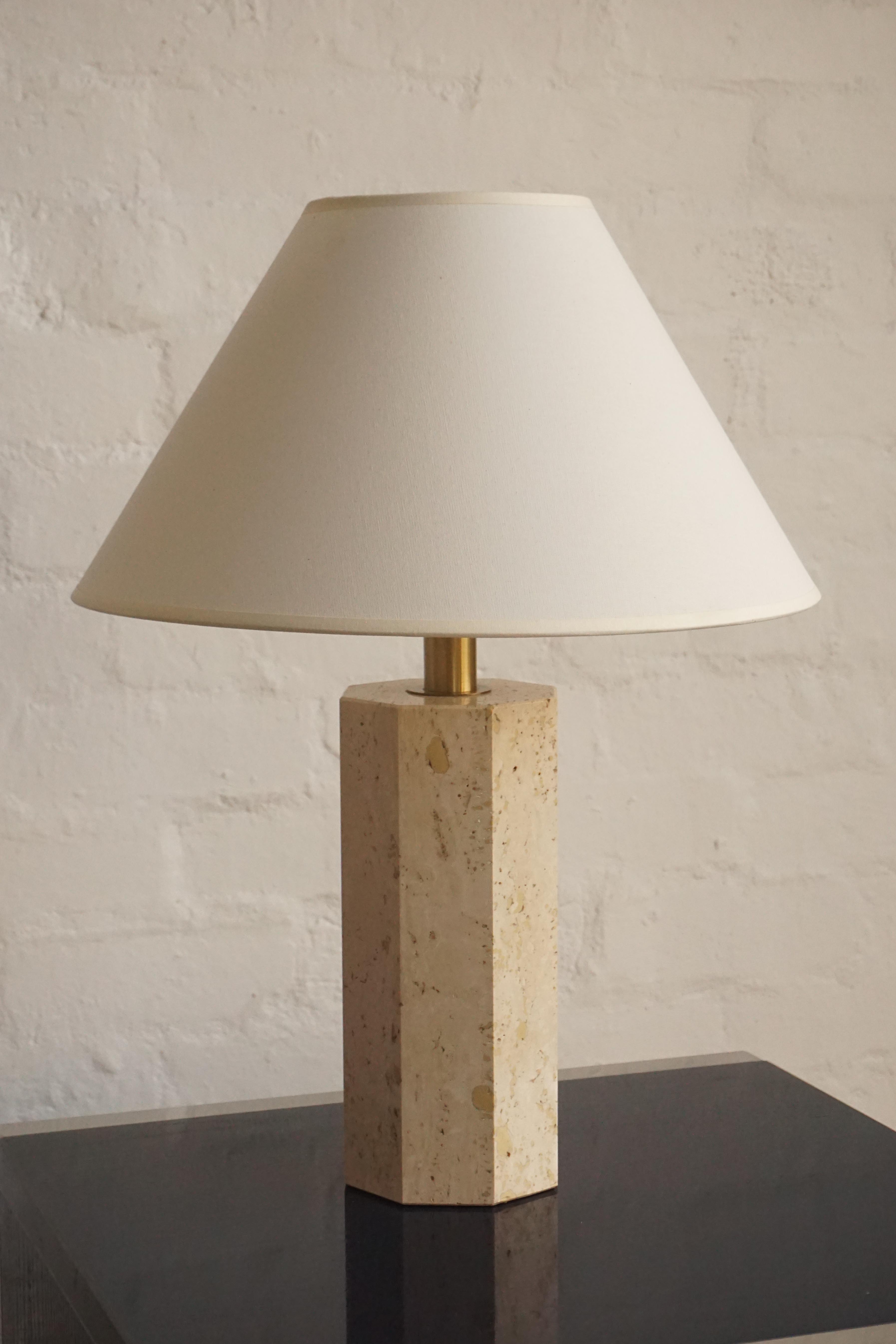Italian Travertine Table Lamp