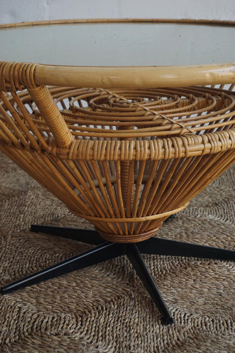 Bamboo & Glass Coffee Table