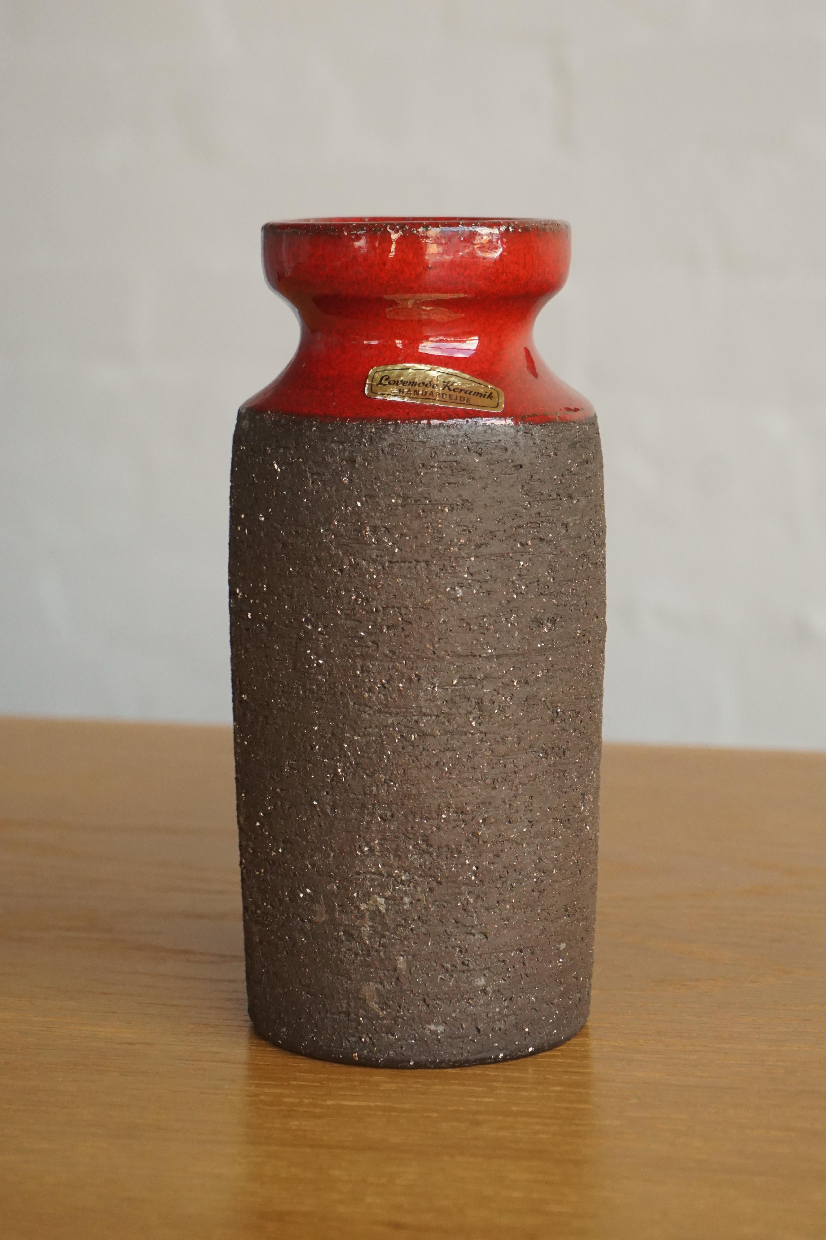 Danish Red Glaze Ceramic Vase
