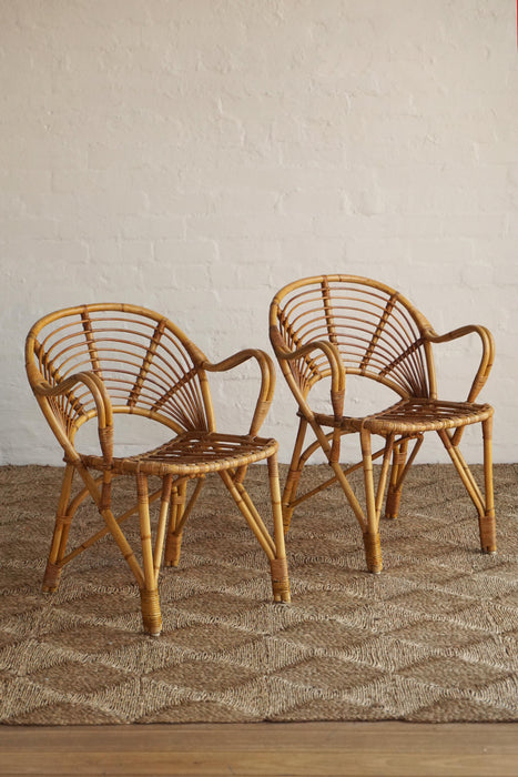 Danish Cane Dining Chairs- Pair