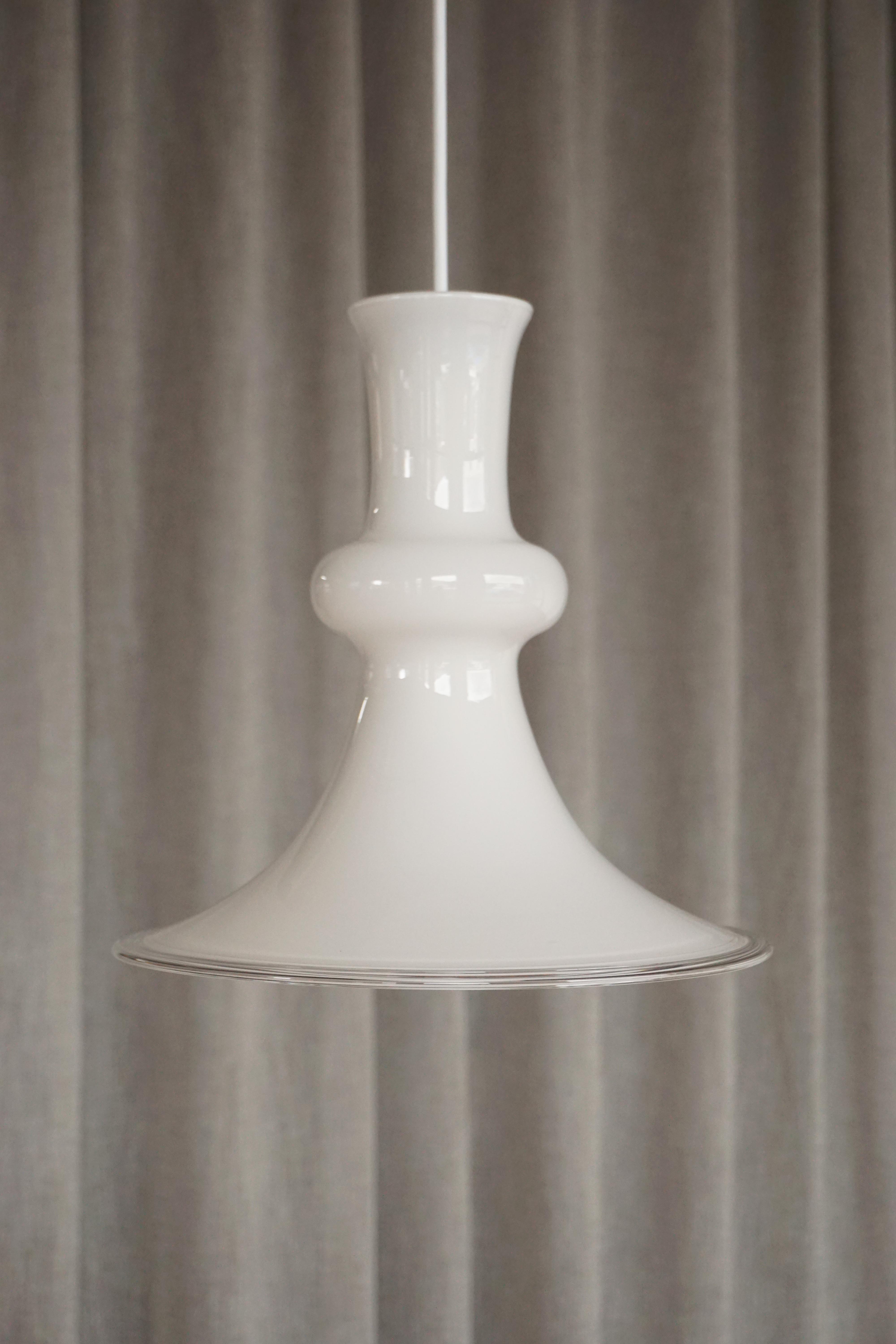 Holmegaard 'Etude' Pendant- Small White – Angelucci 20th Century