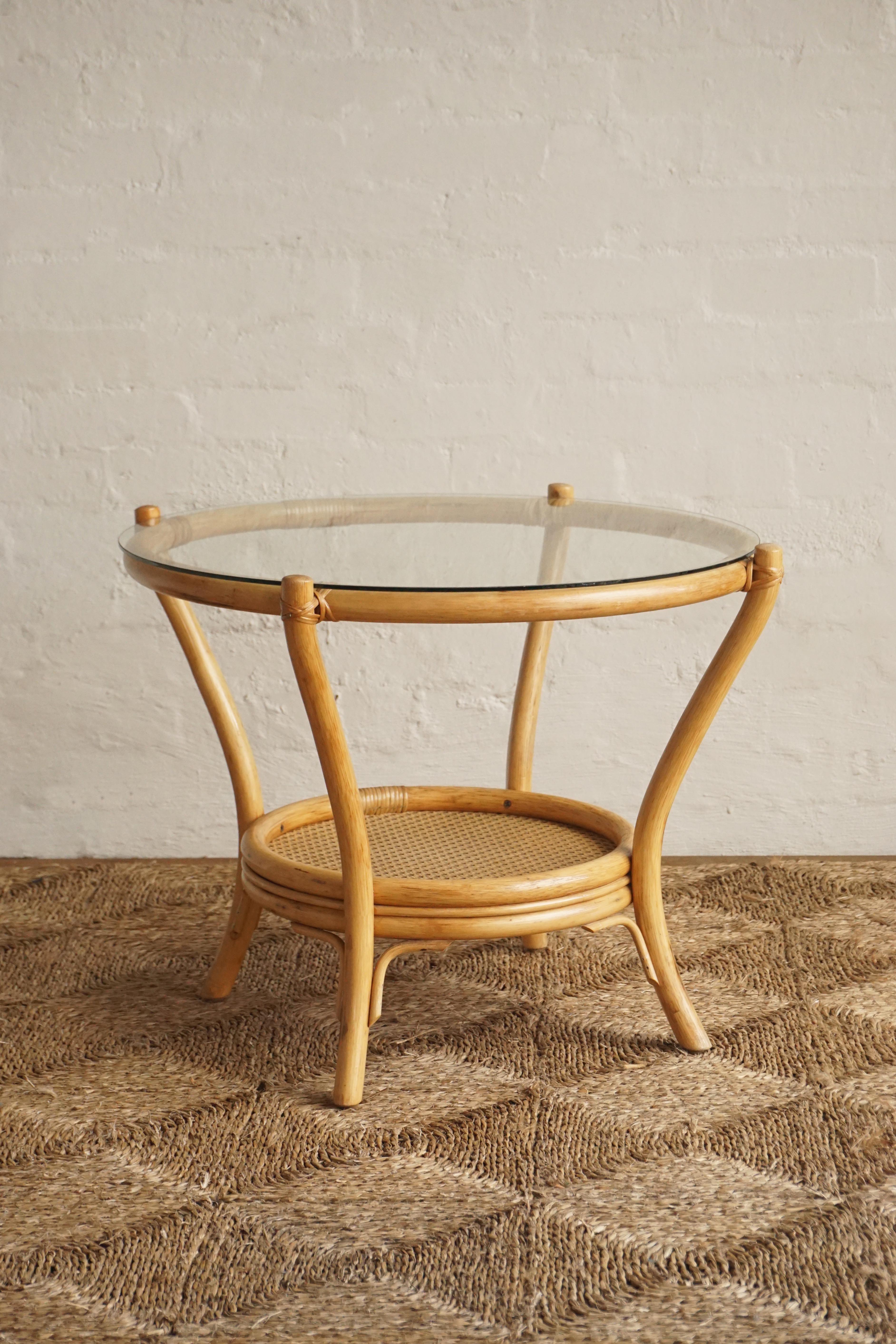 Bamboo & Glass Coffee Table