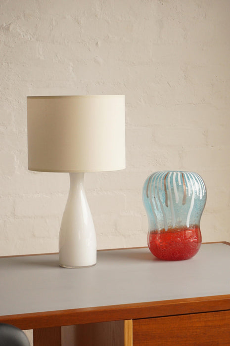 Swedish White Glass Lamp