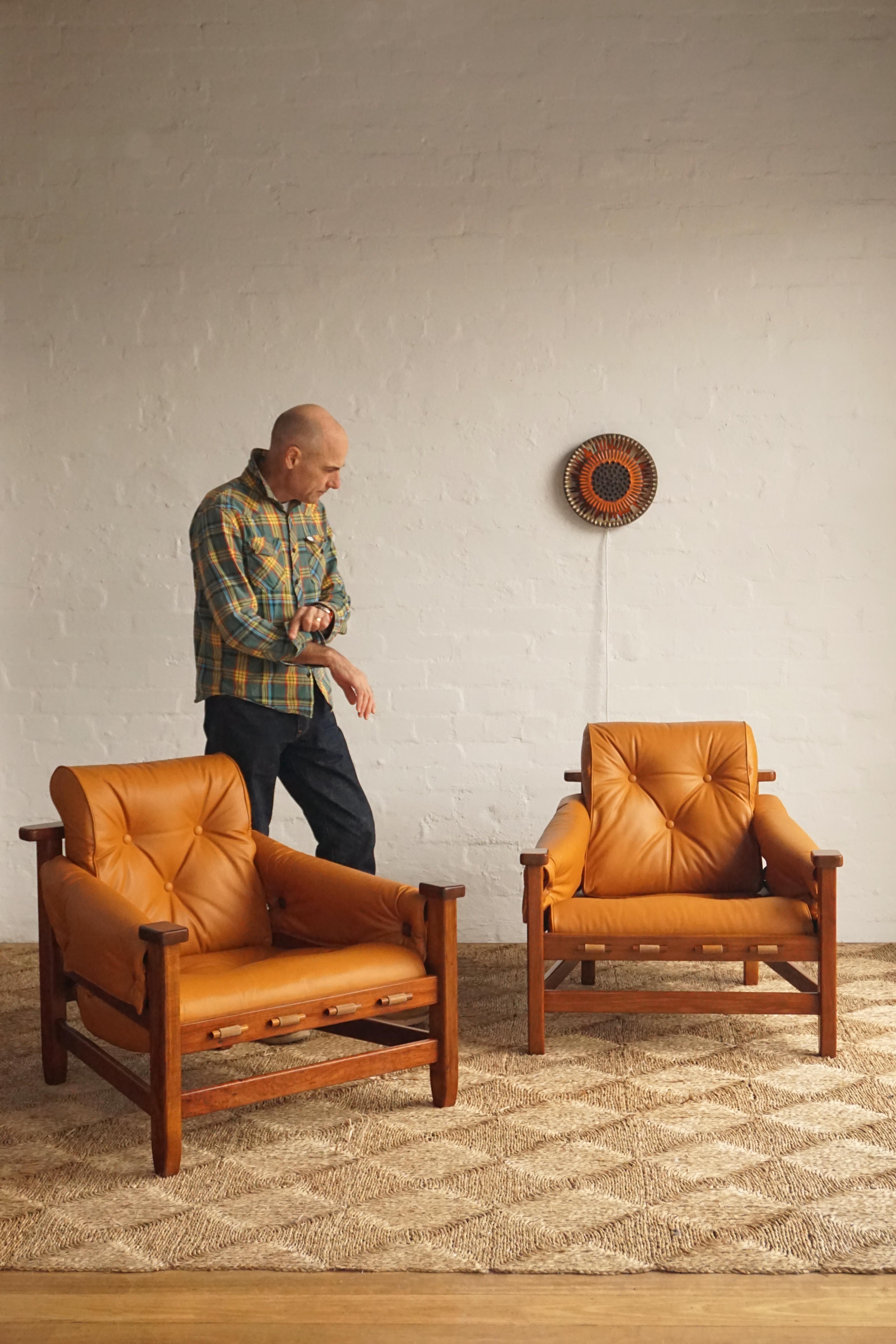 Pair of Leather Lounge Chairs