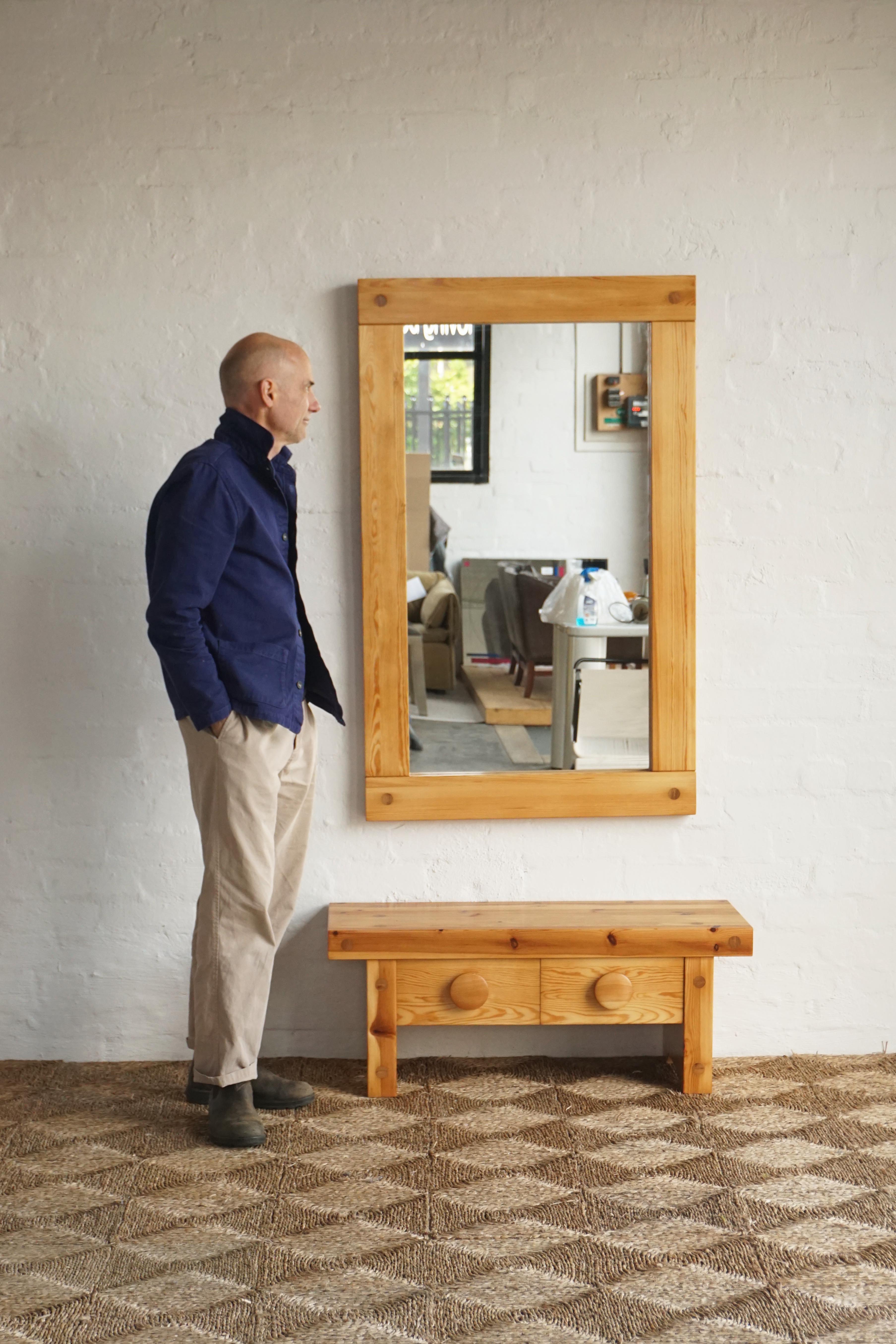 Large Scandinavian Pine Mirror