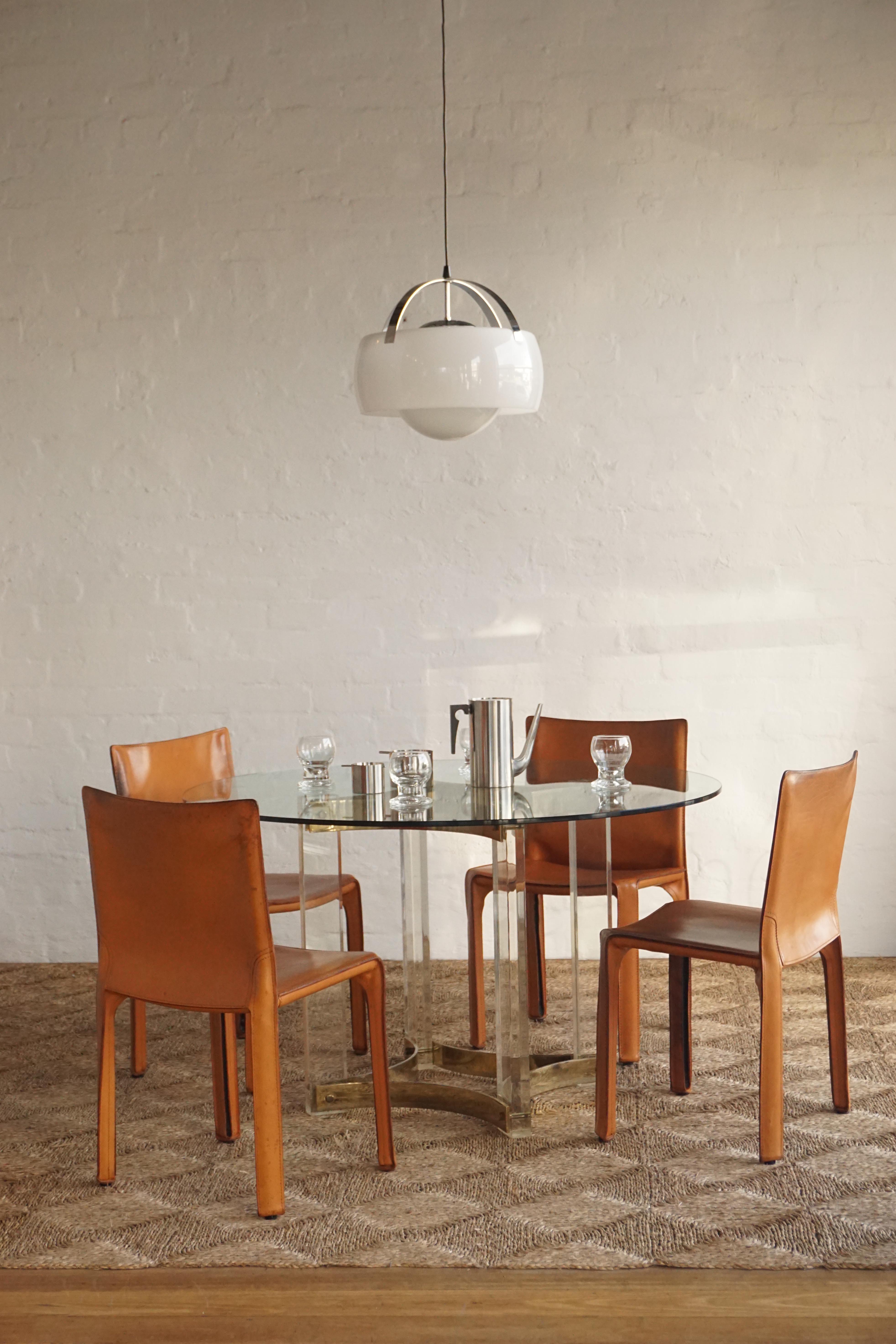 Italian Perspex & Glass Dining Table
