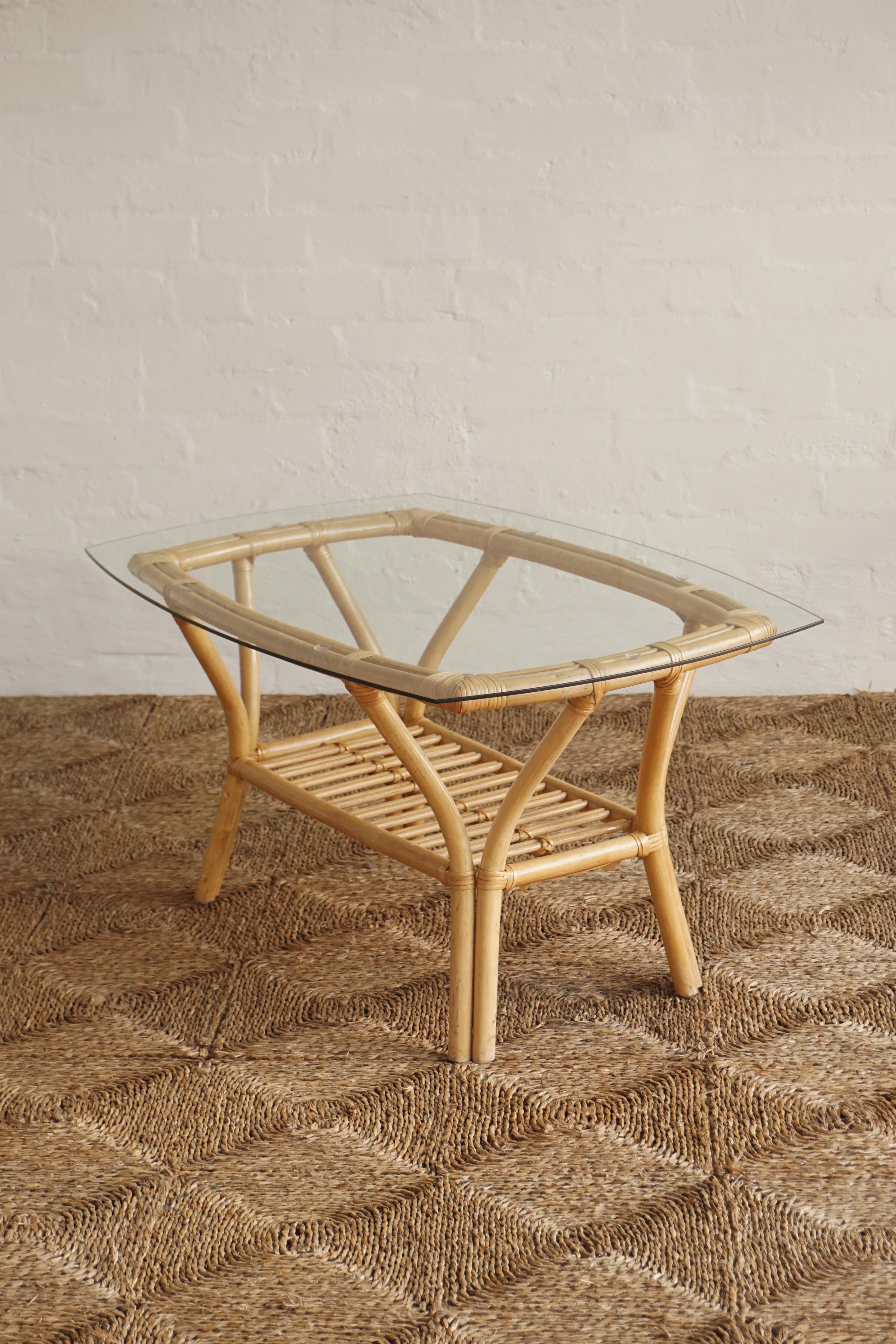 Bamboo & Glass Coffee Table