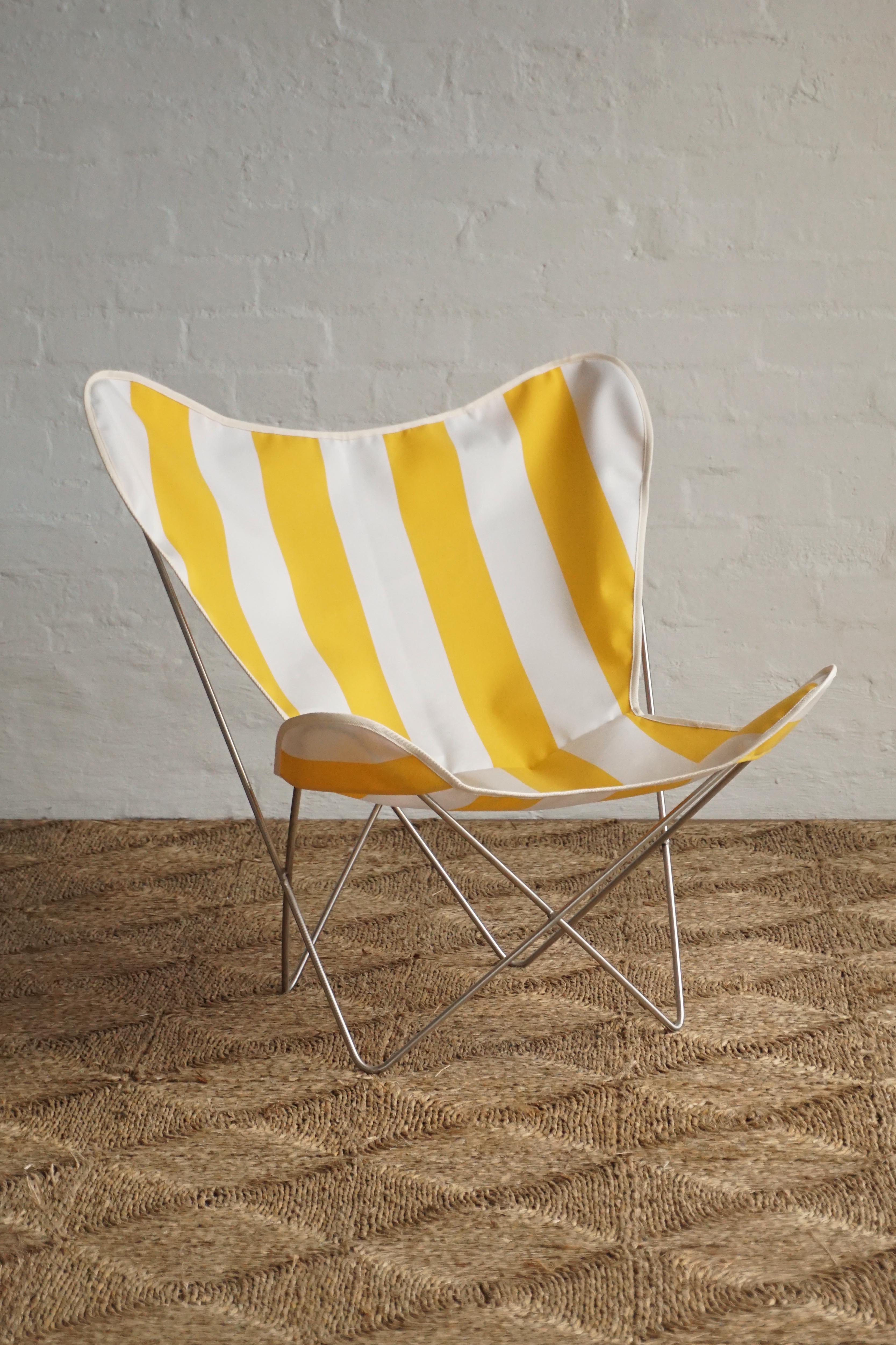 Yellow White Stripe Canvas Cover