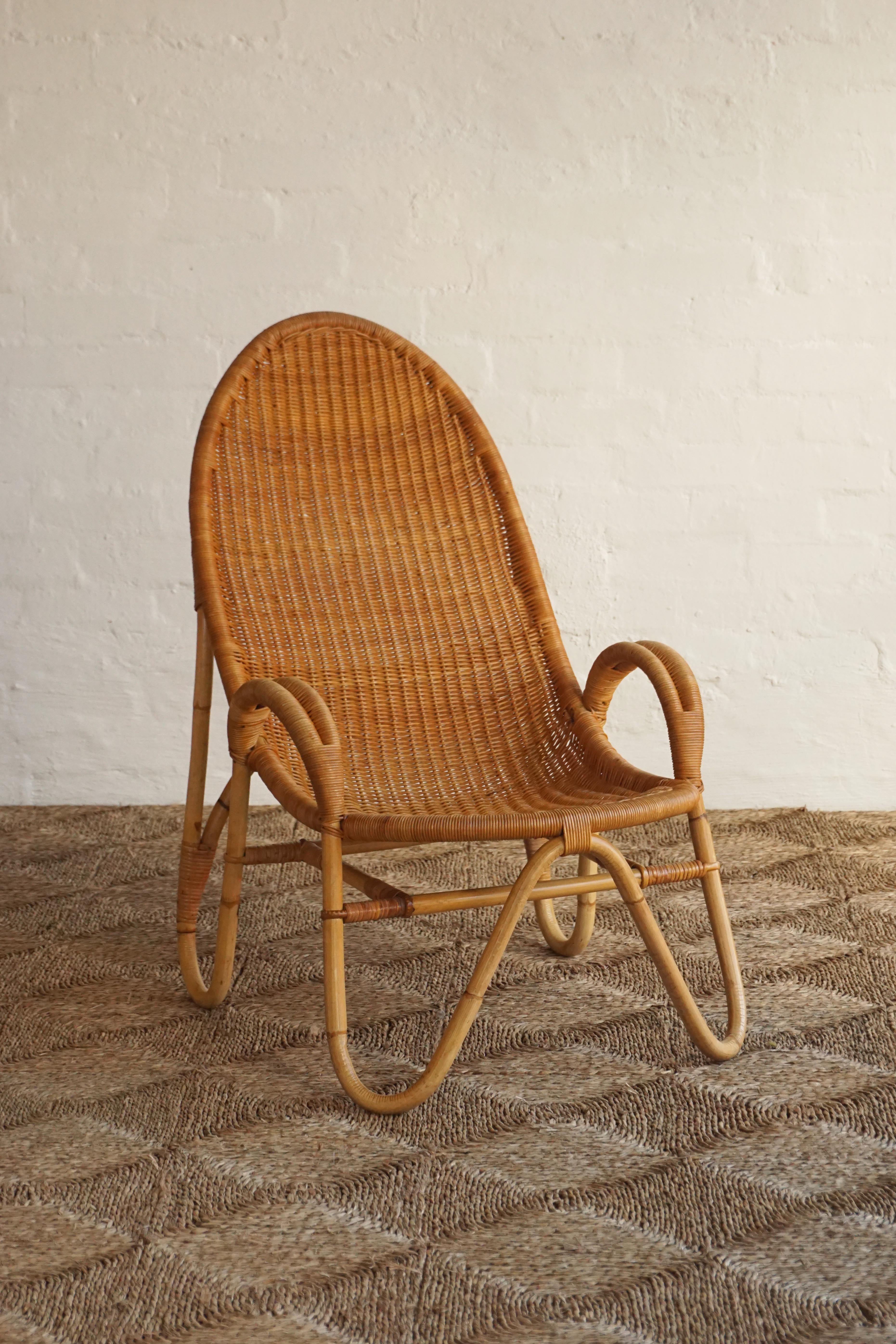European Wicker Lounge Chair