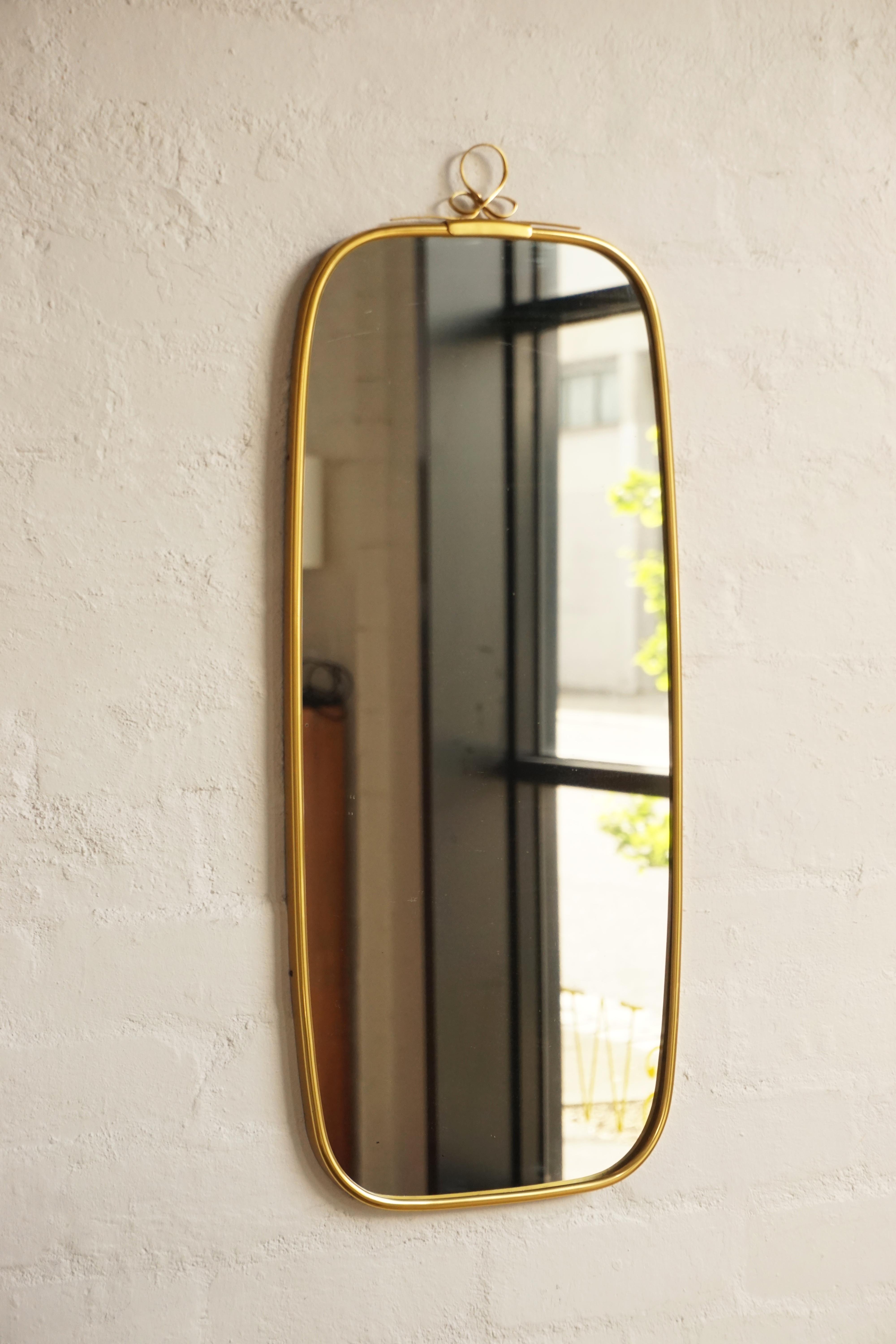 1950s Brass Mirror