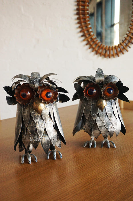 Metal Owl Sculptures- 1 Available